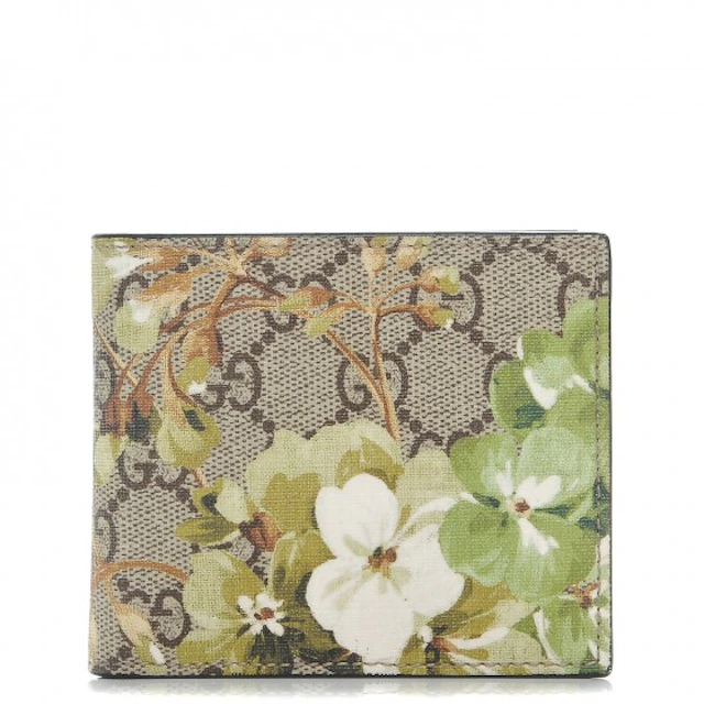 Bifold Wallet Blooms GG Supreme Green/Brown/Beige