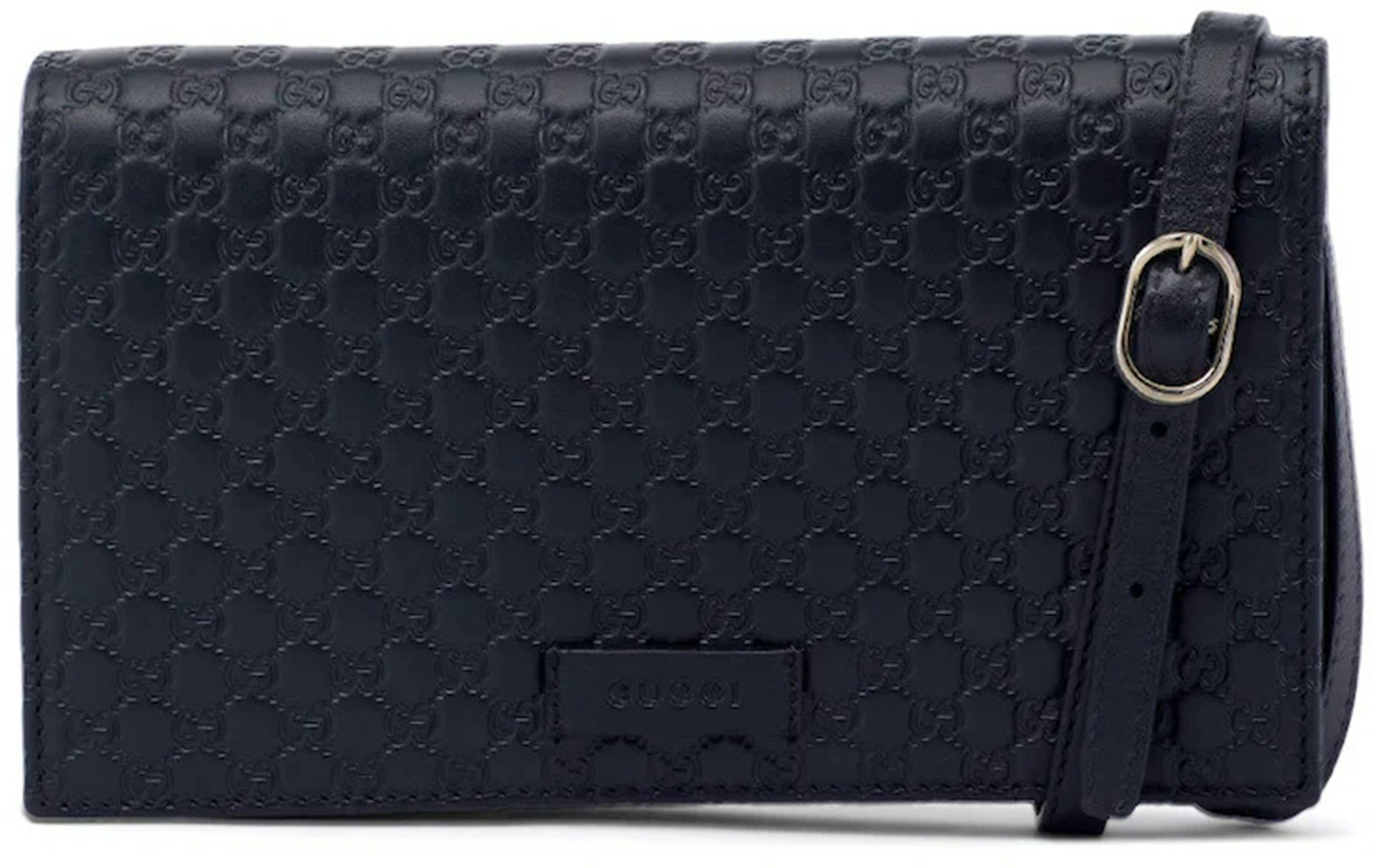 GUCCI GG Micro Guccissima Leather Crossbody Wallet Black 466507 - 15%
