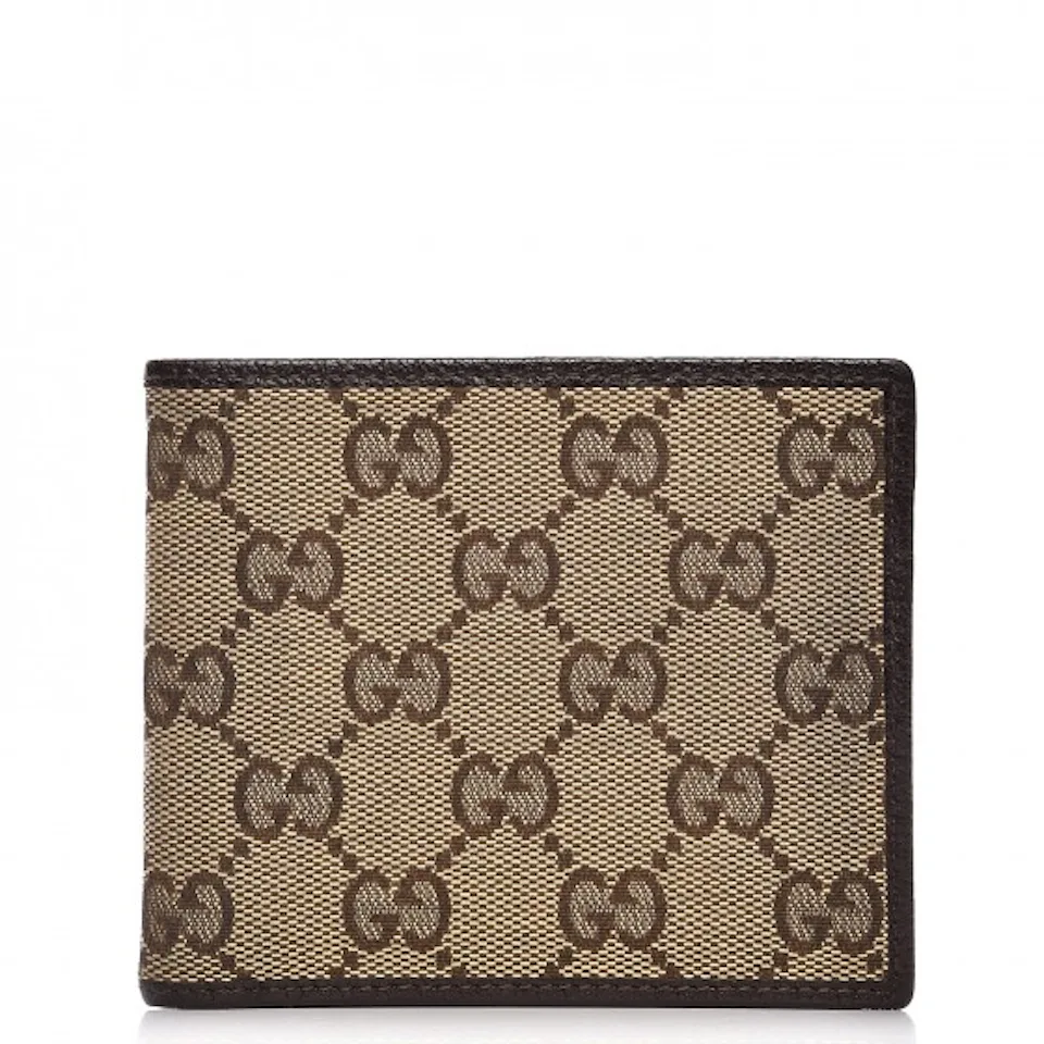 Gucci Mens Bifold Wallet Monogram GG Brown/Beige