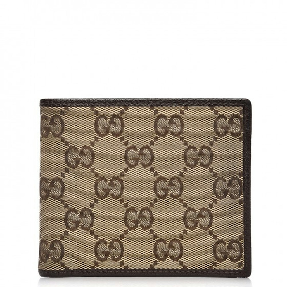 Overname vochtigheid Iedereen Gucci Mens Bifold Wallet Monogram GG Brown/Beige