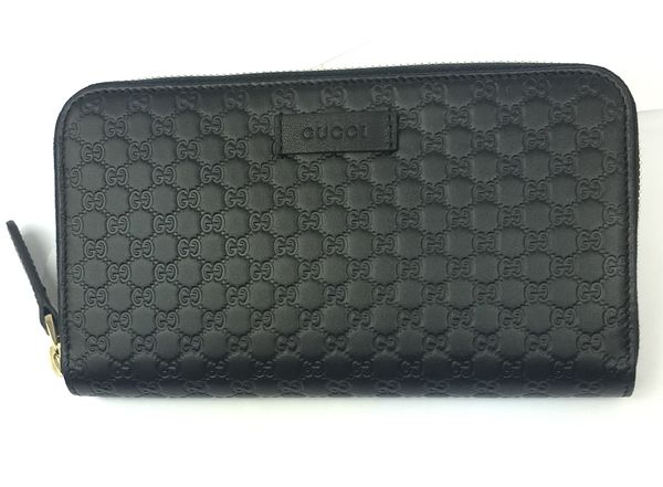 Gucci Wallet MicroGuccissima Nero in Leather with Gold tone US