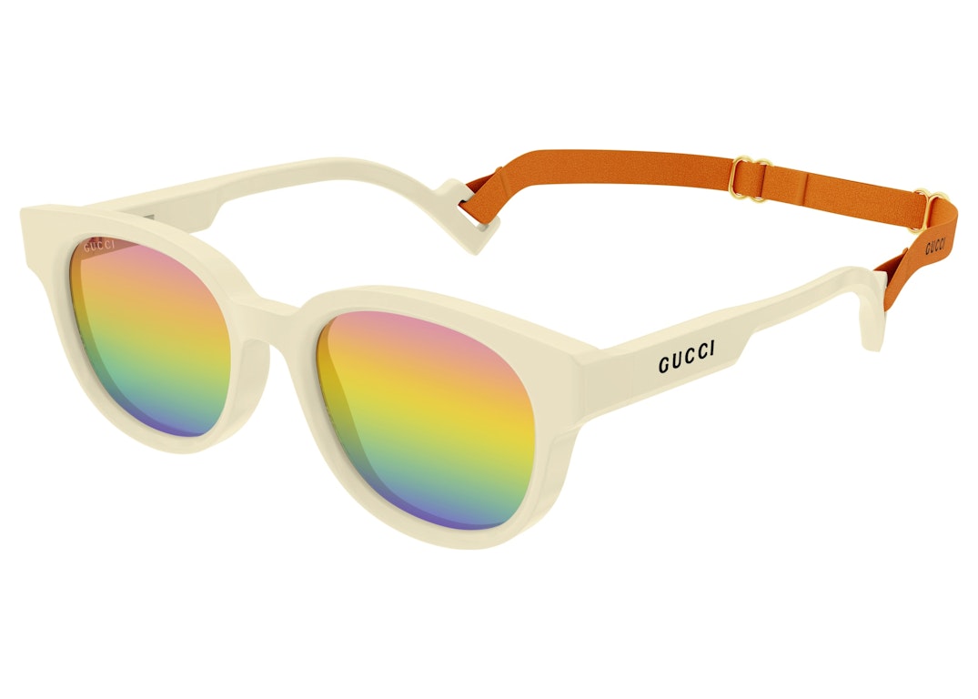 Pre-owned Gucci Wayfarer Sunglasses Ivory/rainbown (gg1237sa-003-fr)