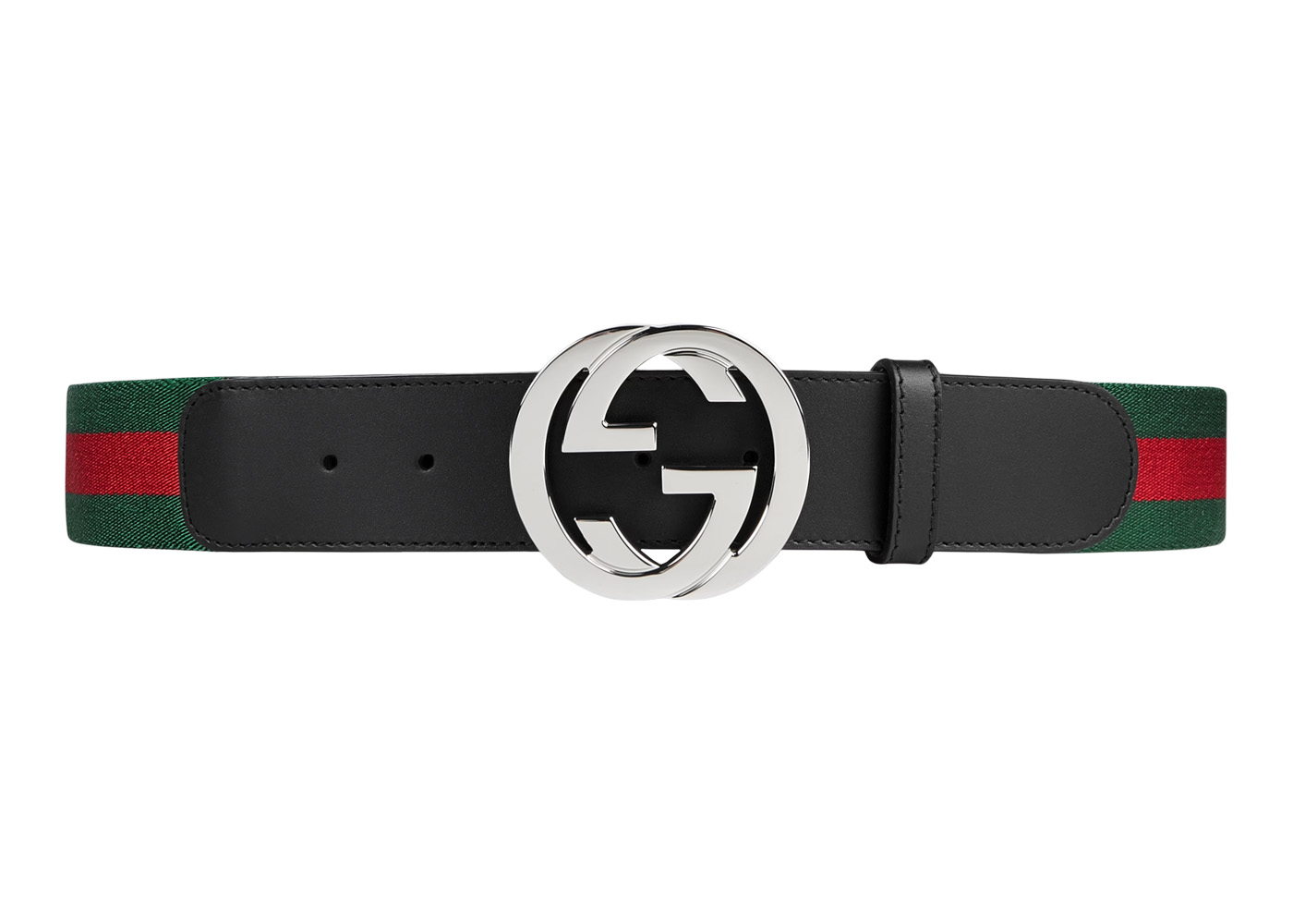 Gucci Web Belt with G Buckle Green/Red Web
