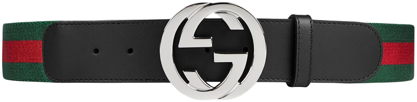 Gucci Web Belt with G Buckle Green/Red Web in Leather with Palladium ...