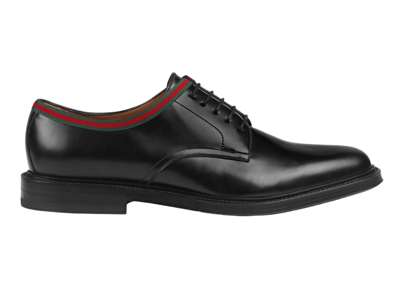 Gucci Web Lace Up Black Leather