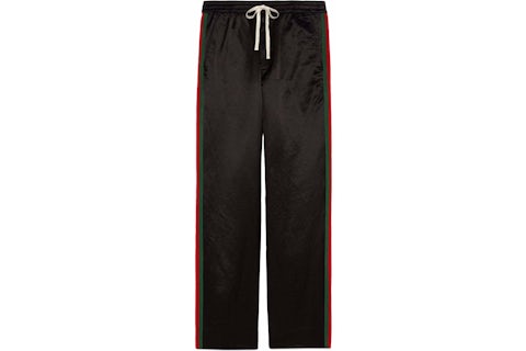 Gucci Web-Panel Pantaloni della tuta Nero/Rosso/Verde Uomo IT