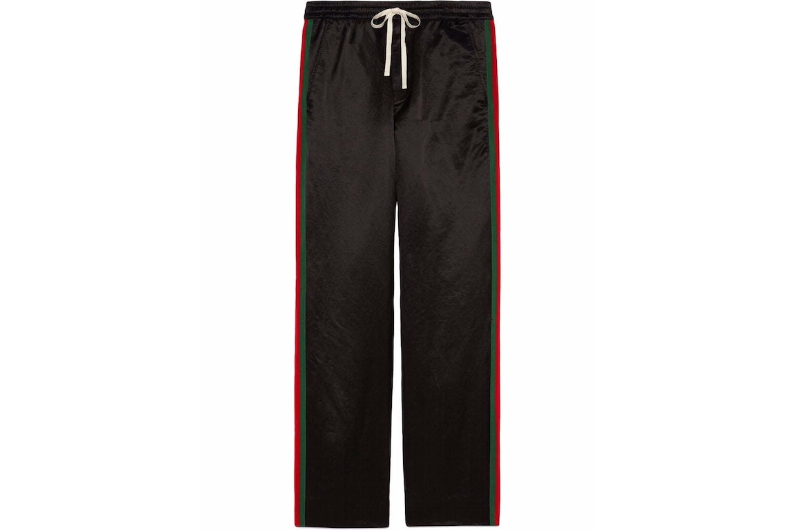 Pre-owned Gucci Web-panel Track Pants Black/red/green
