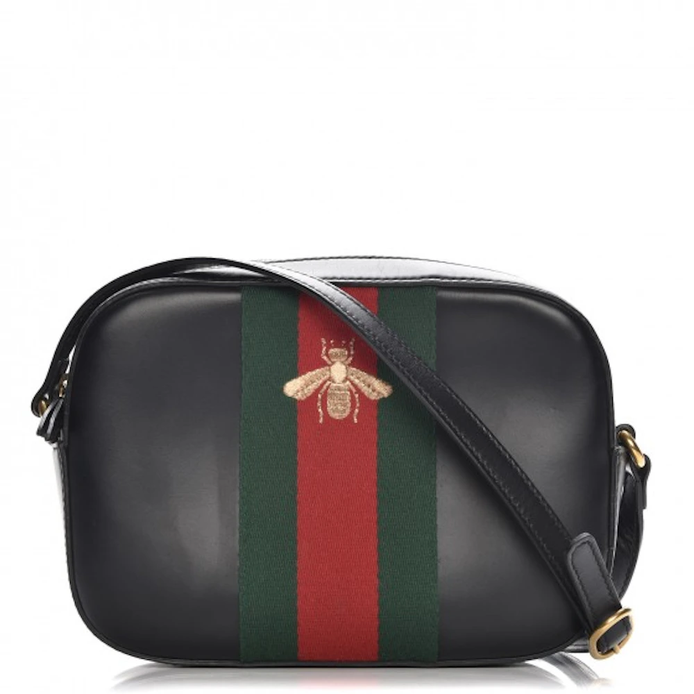 GUCCI GUCCI Shoulder crossbody Bag bee 412008 leather Black Used