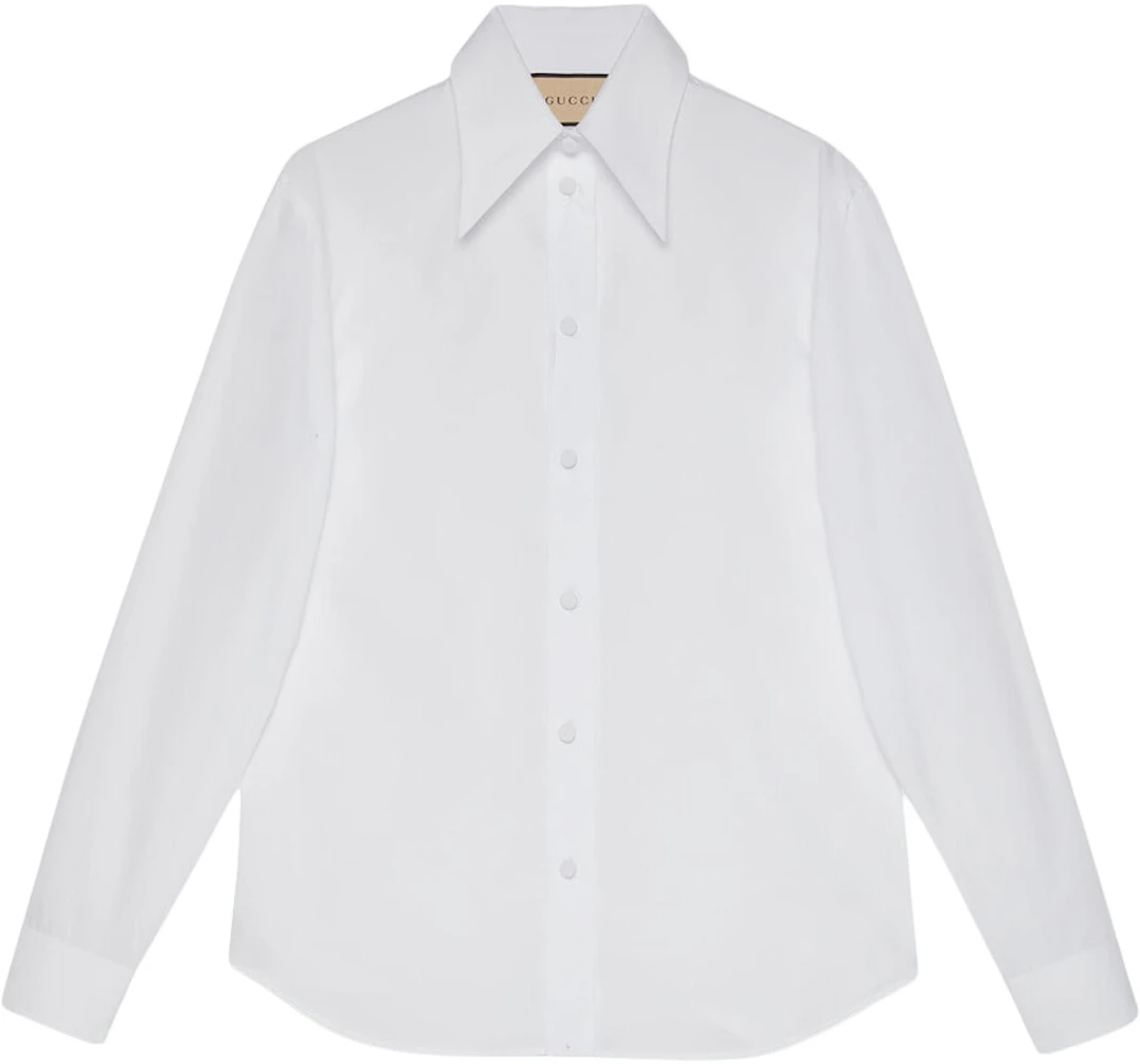Gucci Solid White Dress Shirt Size 43 / 17 U.S. Slim
