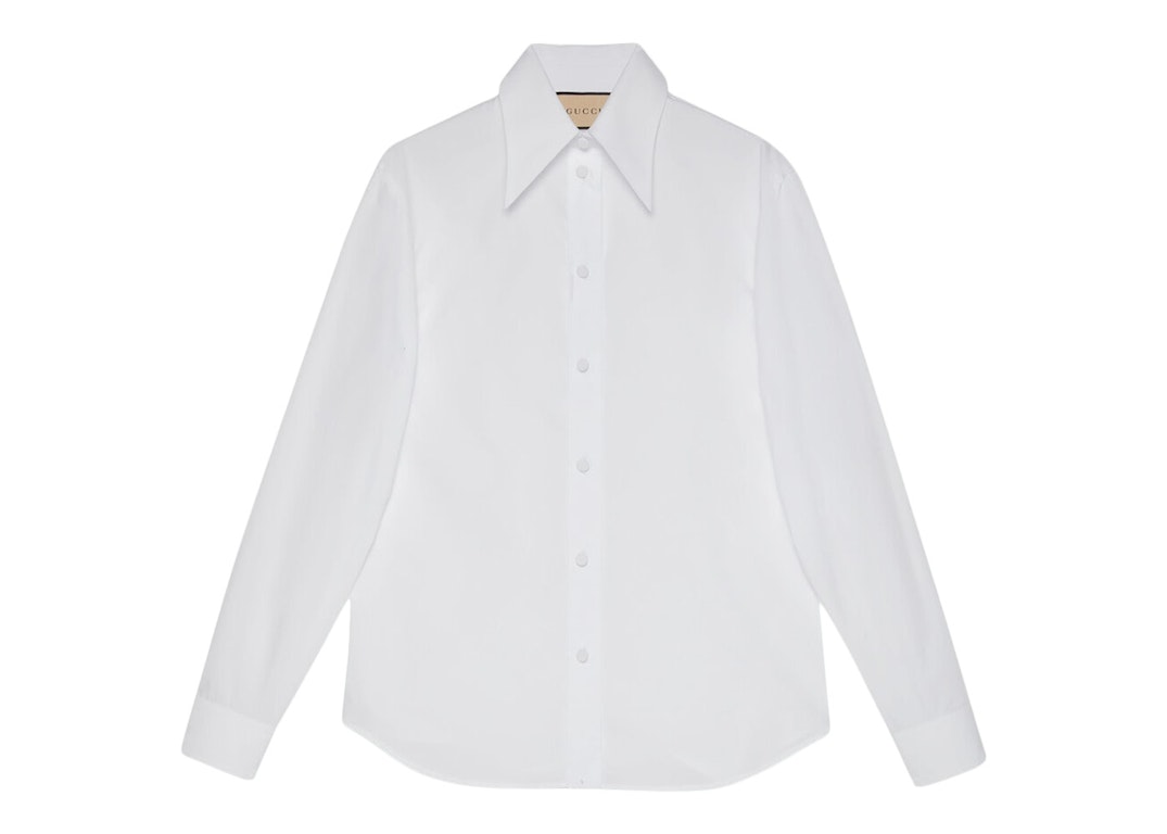 Pre-owned Gucci Women's Cotton Poplin Shirt White