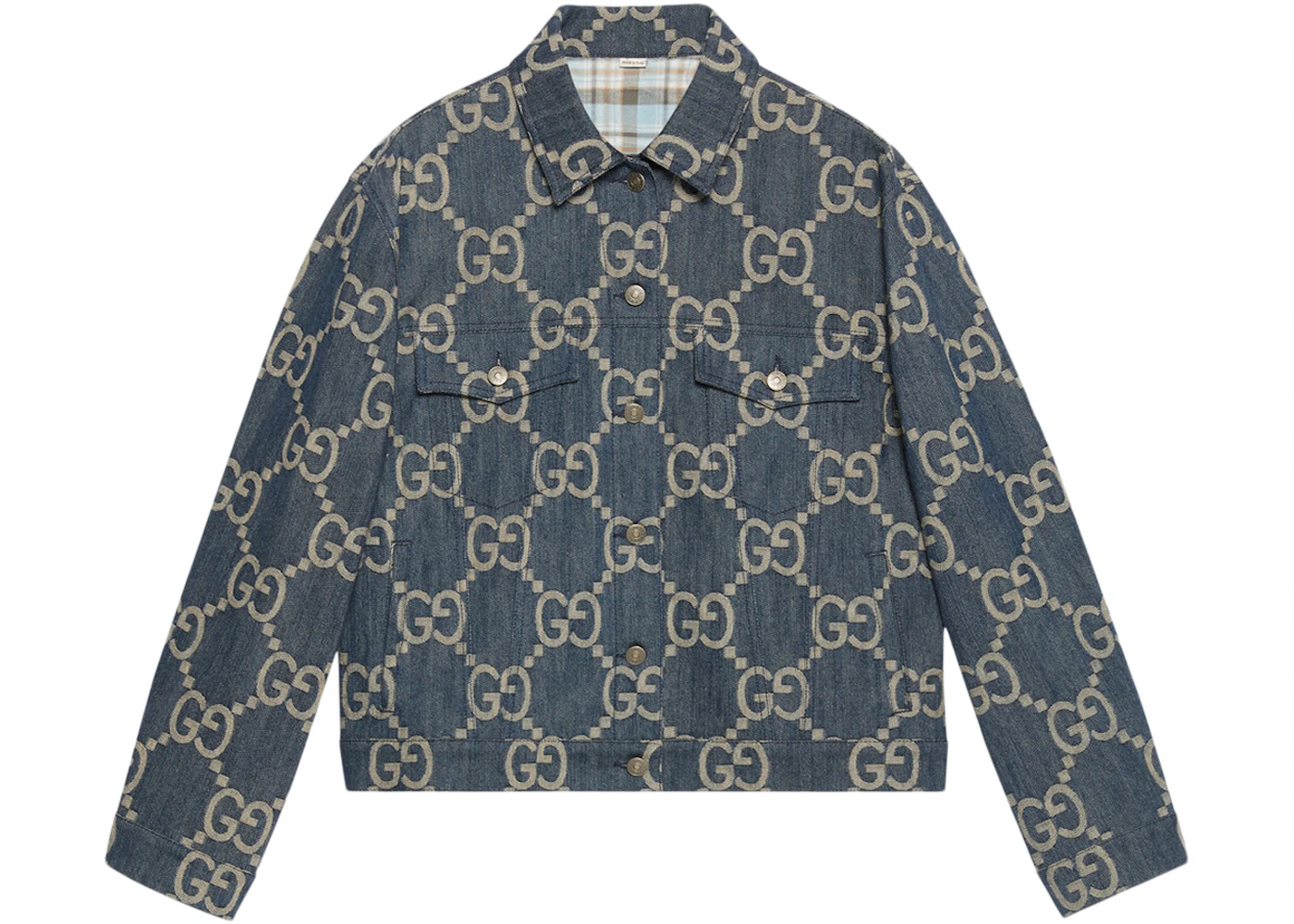 Gucci Women's GG Denim Jacket Blue/Ivory SS23 US