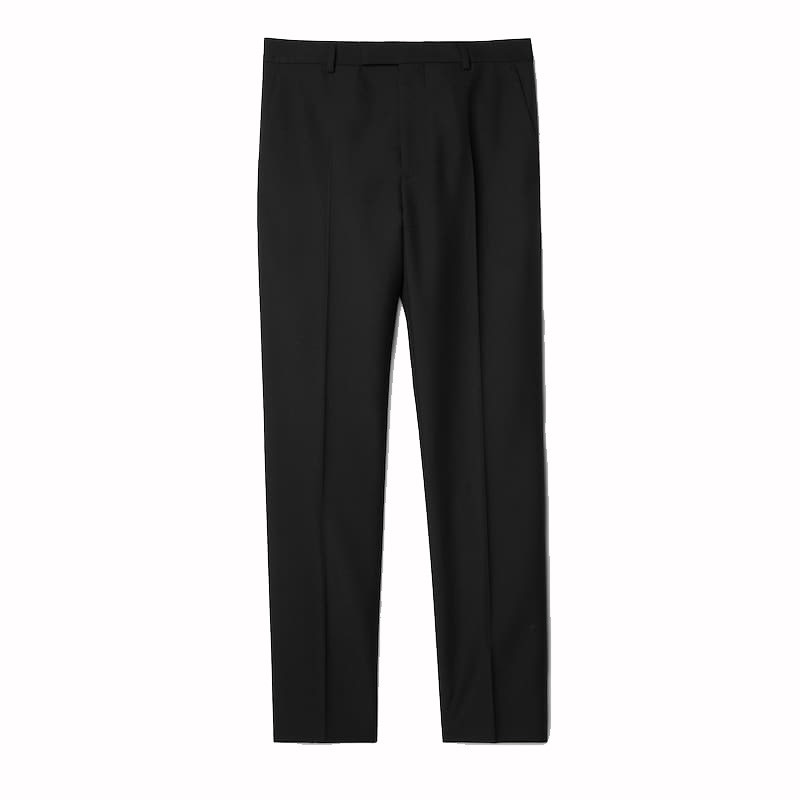 Pre-owned Gucci Men's Wool Blend Twill Trousers In Black
