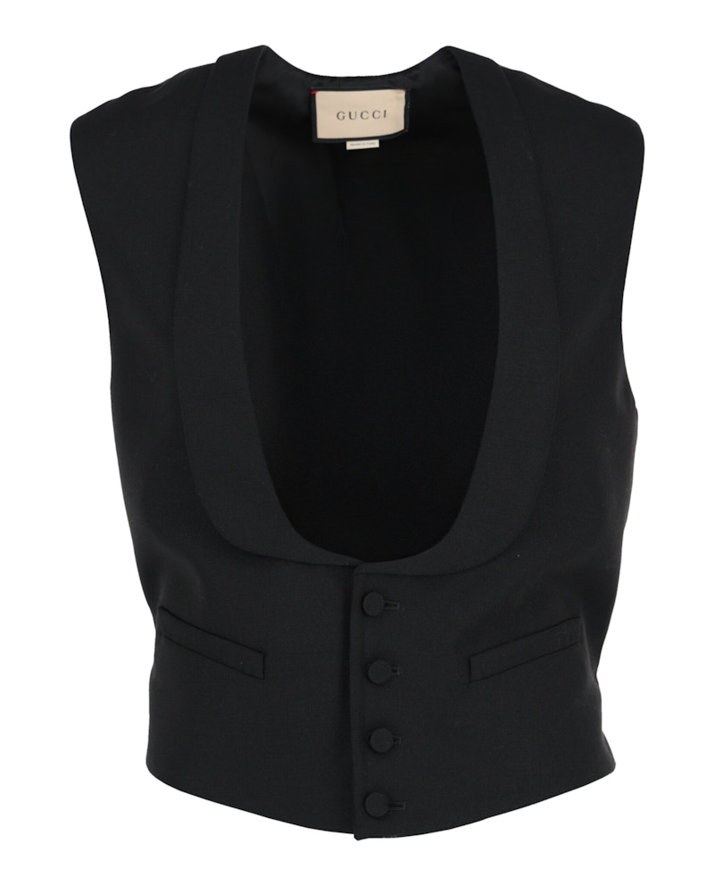 Pre-owned Gucci Men's Wool Blend Vest In Black