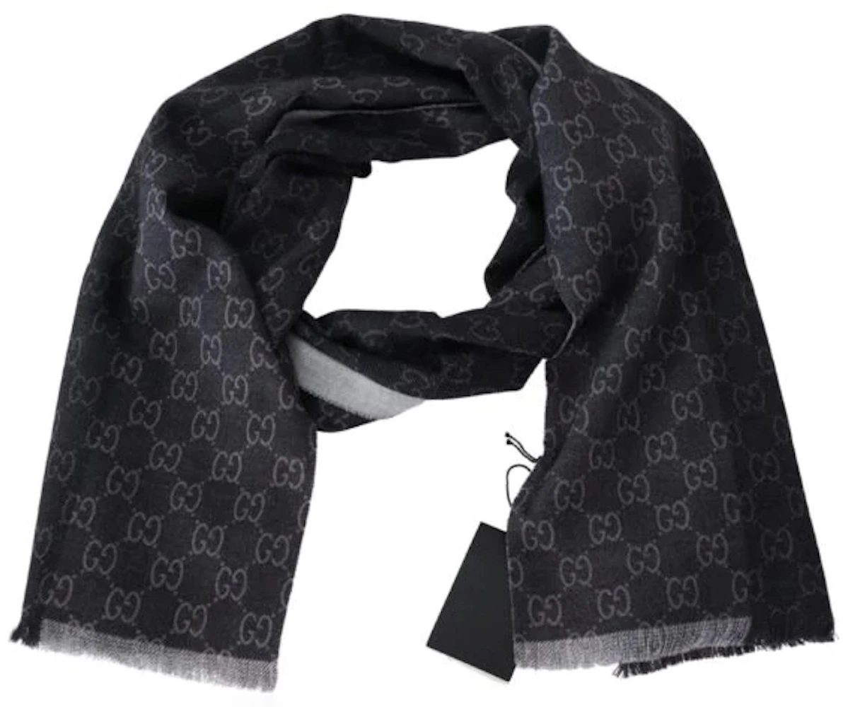 Buy Gucci Men's Patterned Scarf, Grey at