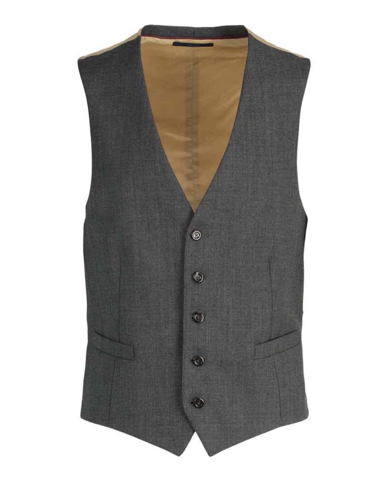 Pre-owned Gucci Men's  Wool Tailored Vest Dark/grey In Dark Grey