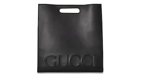 Gucci XL Tote Embossed Lettering Large Black