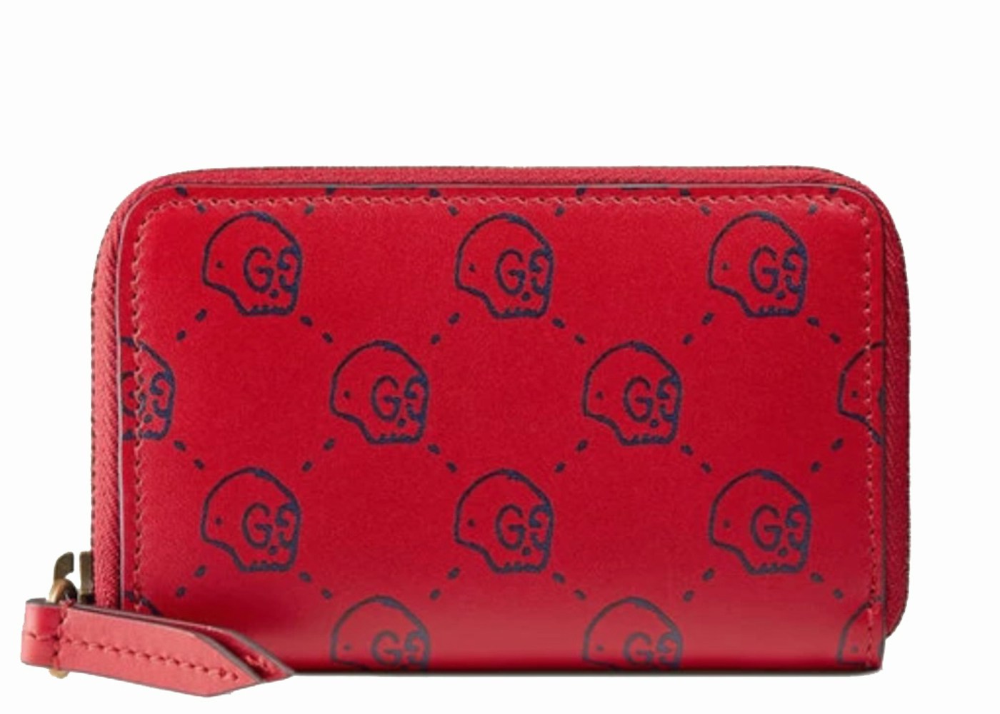 Gucci Card Case GucciGhost Red in with Brass