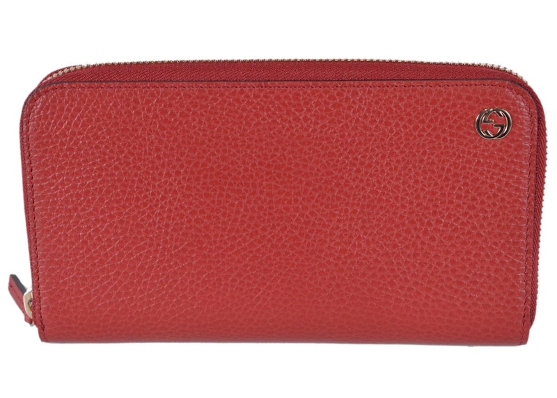 Gucci Zip Around Wallet Interlocking G Red