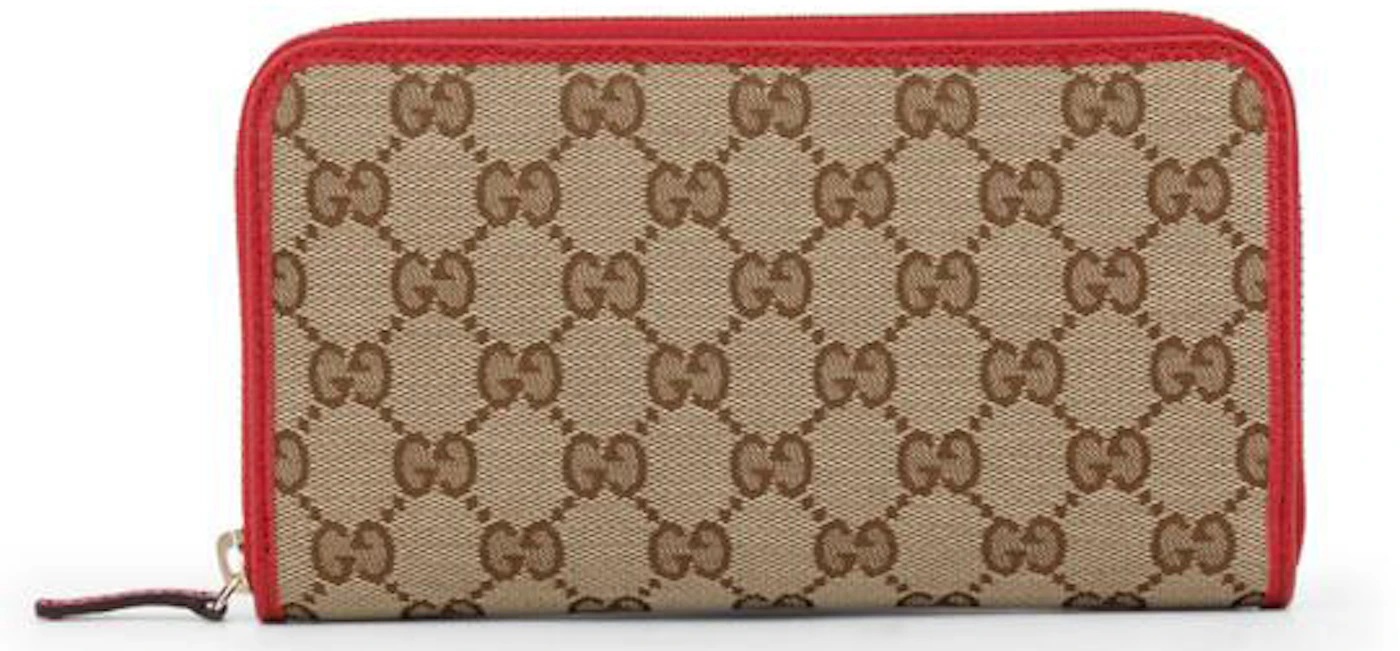Gucci, Bags, Gucci Supreme Zip Around Wallet Cherry Line