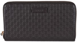 Gucci Microguccissima Small Zip Wallet with Key Ring in Black –