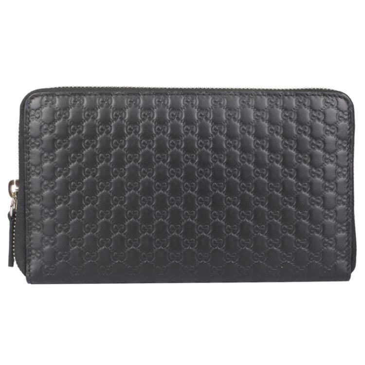Gucci Zip Around Wallet Microguccissima Black in Calfskin with