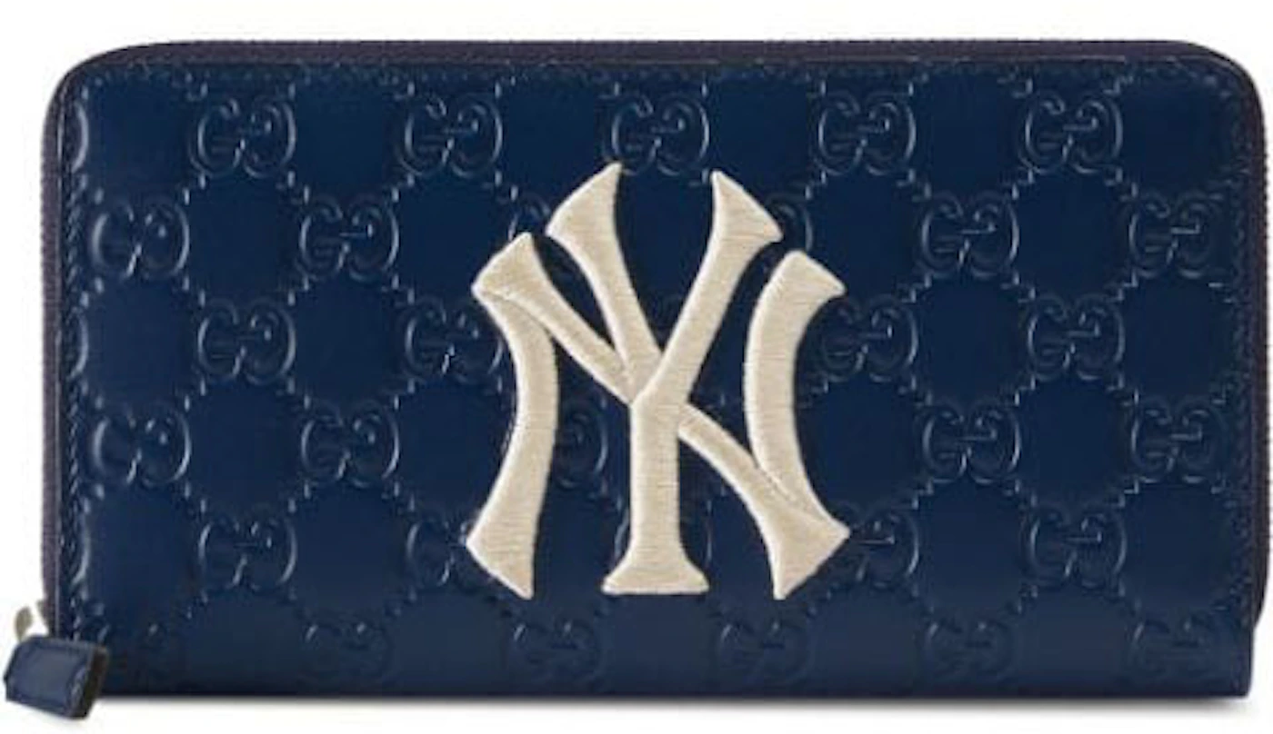 Gucci GG Zip Around Wallet with New York Yankees Patch
