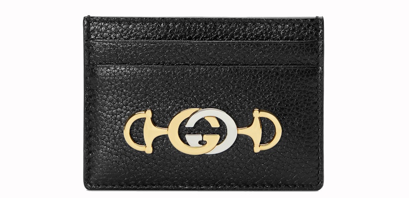 Gucci Zumi Card Case Grainy Leather Black