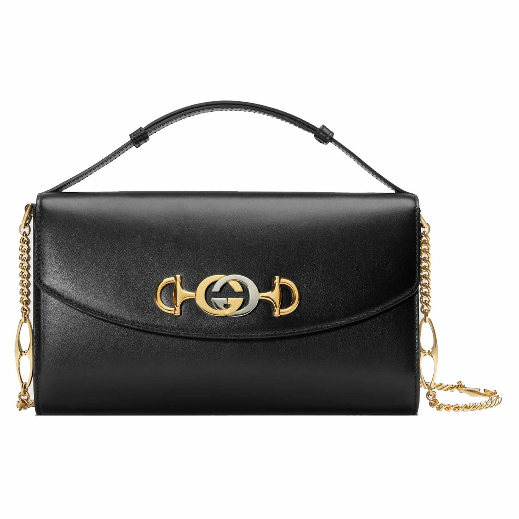 Gucci Zumi Shoulder Bag Smooth Leather Small Black in Leather with  Gold-tone - US