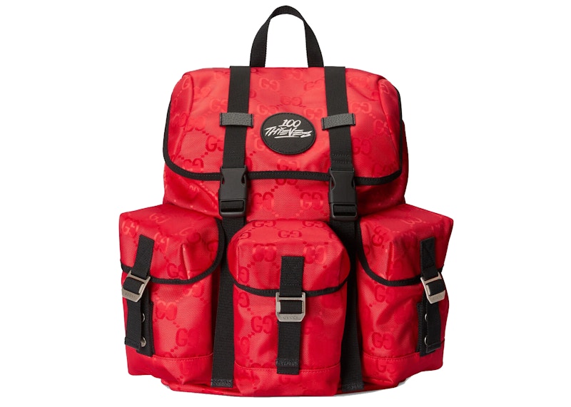 Gucci Off The Grid x 100 Thieves Backpack Red in Econyl Nylon 