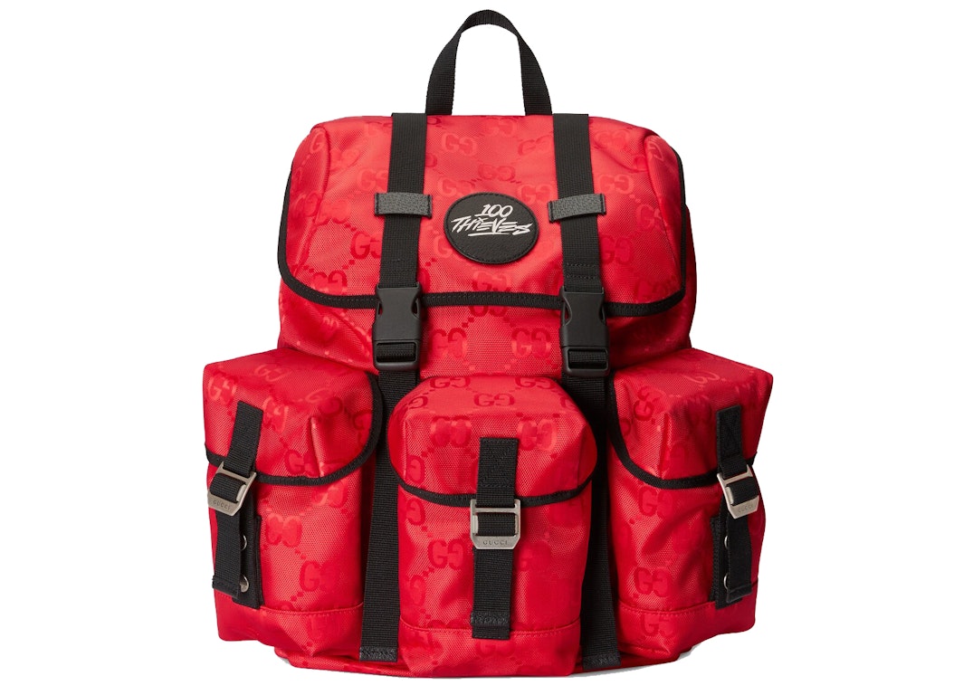 Pre-owned Gucci Off The Grid X 100 Thieves Backpack  Red
