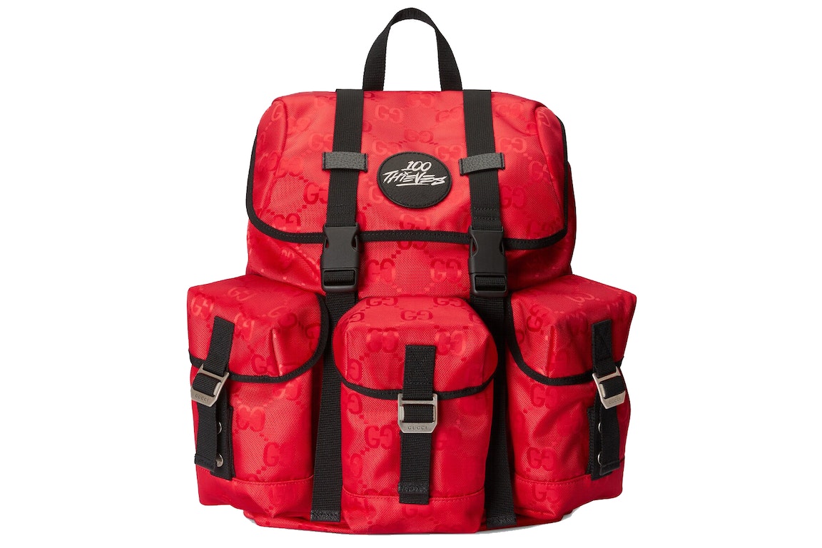 Pre-owned Gucci Off The Grid X 100 Thieves Backpack  Red