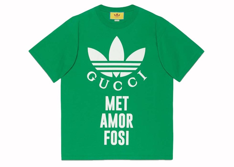 Gucci x Adidas Cotton Jersey T-Shirt Green