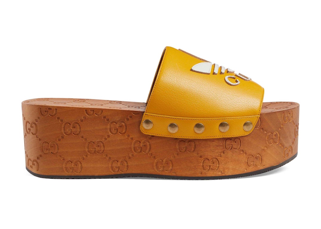 Pre-owned Gucci X Adidas Gg Clog Yellow (women's)