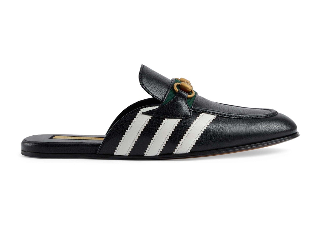 Pre-owned Gucci X Adidas Horsebit Slippers Black