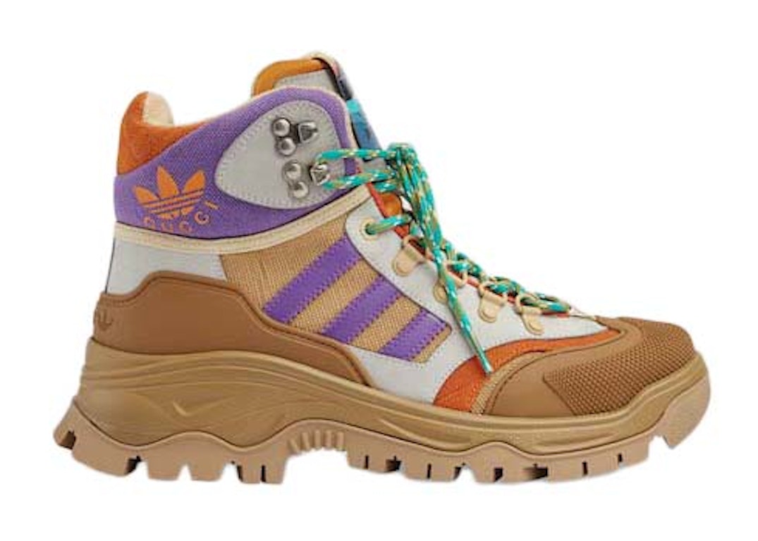 Pre-owned Gucci X Adidas Laced Up Boots Brown Purple (women's) In Brown/purple