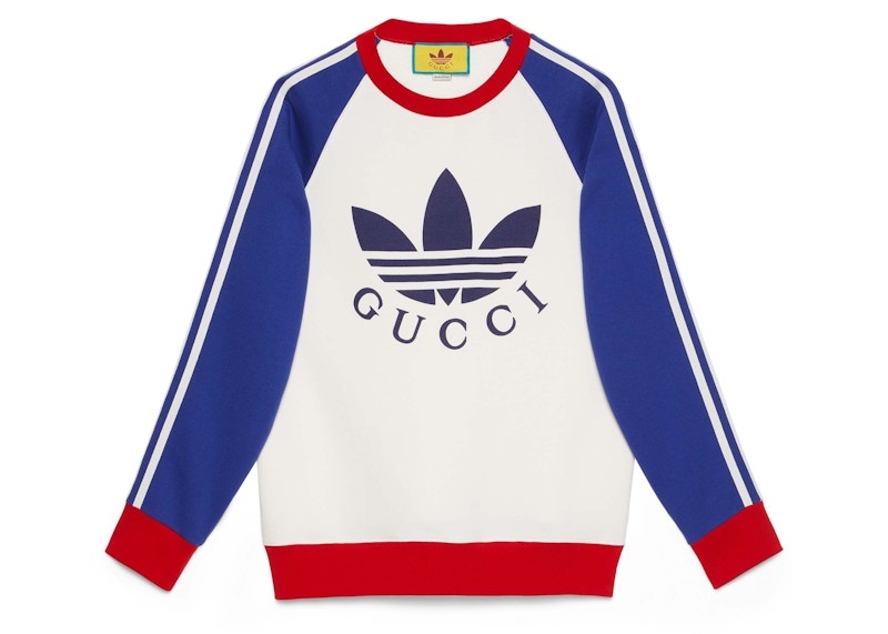 Gucci x Adidas Sweatshirt White/Blue/Red Men's - GB