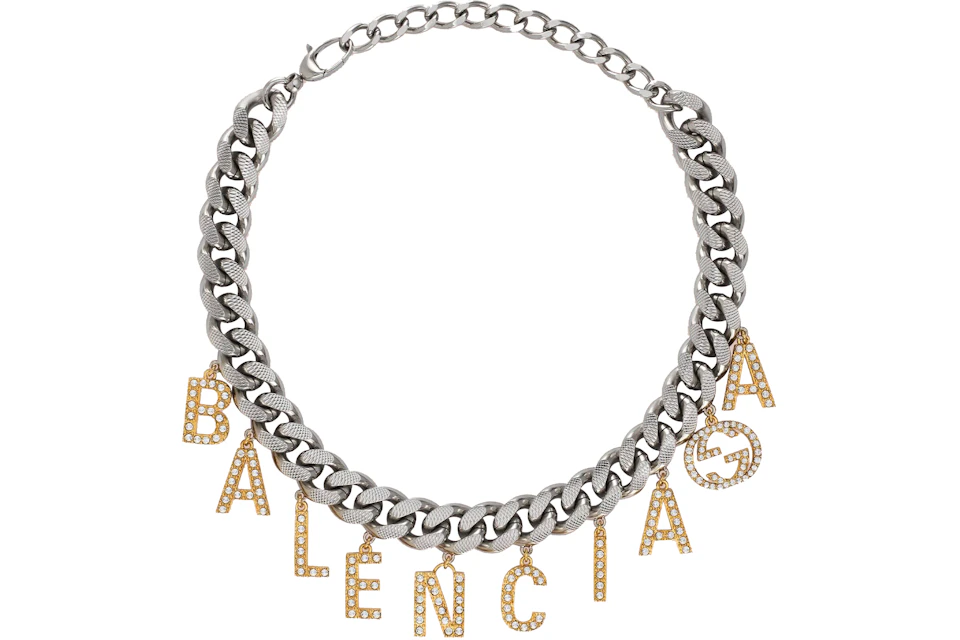 Gucci x Balenciaga The Hacker Project Choker with Balenciaga Script Gold/Silver