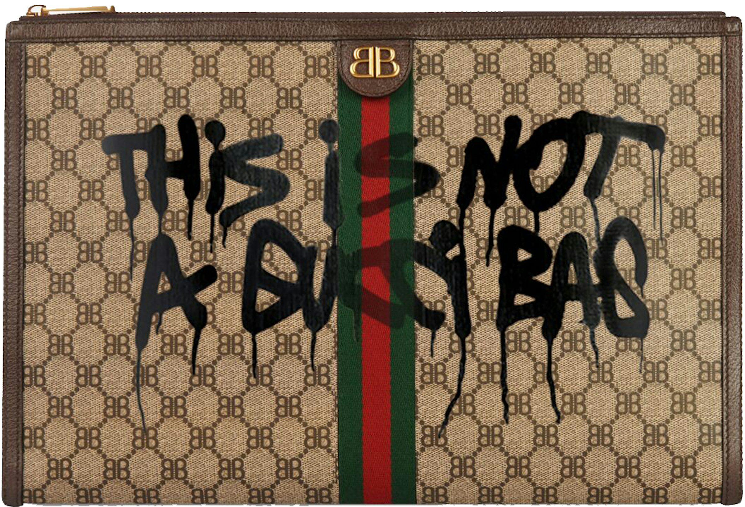 farmaceut effektivt Sygdom Gucci x Balenciaga The Hacker Project Graffiti Laptop Pouch Beige in Coated  Canvas with Gold-tone - US