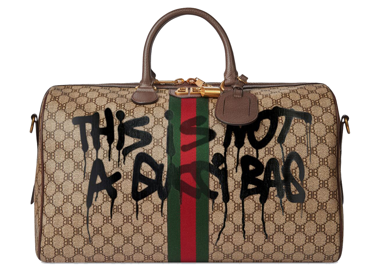 Gucci x Balenciaga The Hacker Project Graffiti Medium Duffle Bag 