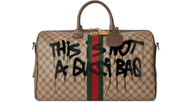 Gucci x Balenciaga The Hacker Project Graffiti Medium Duffle Bag Beige