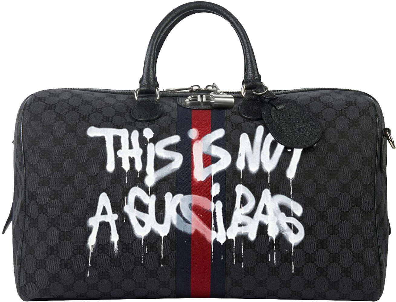GUCCI Balenciaga Tote Shoulder Large Bag THE HACKER Graffiti Black L/d Auth  New