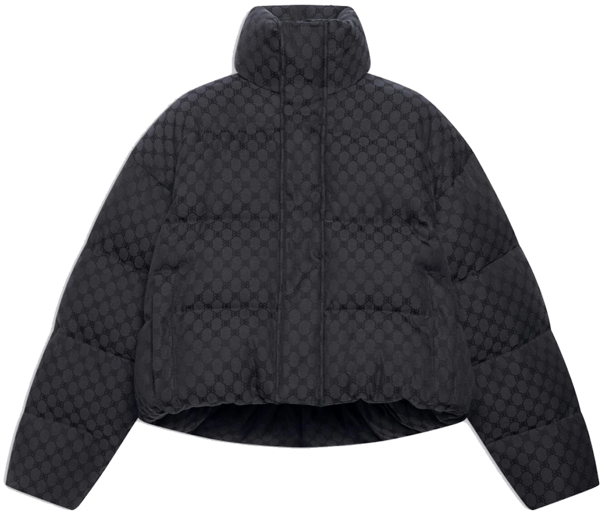 BEST Gucci Luxury Brand Full Black Color Mix Logo Balenciaga Bomber Jacket  Limited Edition