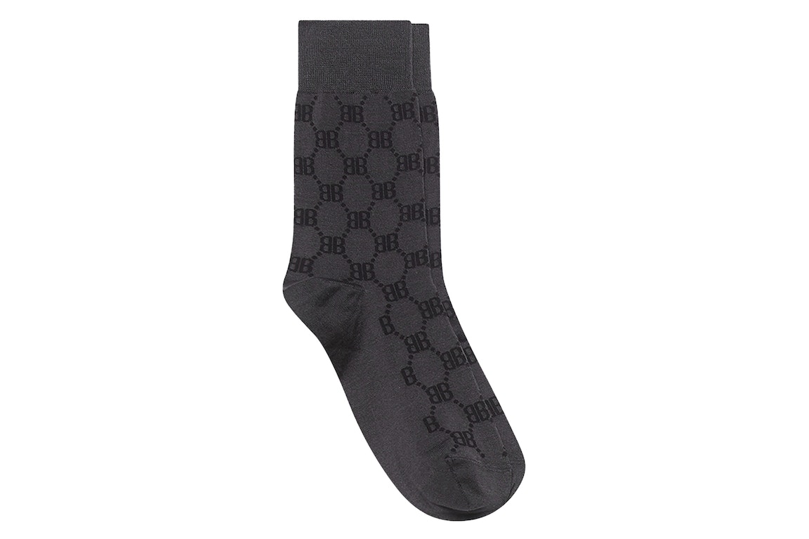 Pre-owned Gucci X Balenciaga The Hacker Project Hacker Bb Tennis Socks Charcoal Grey