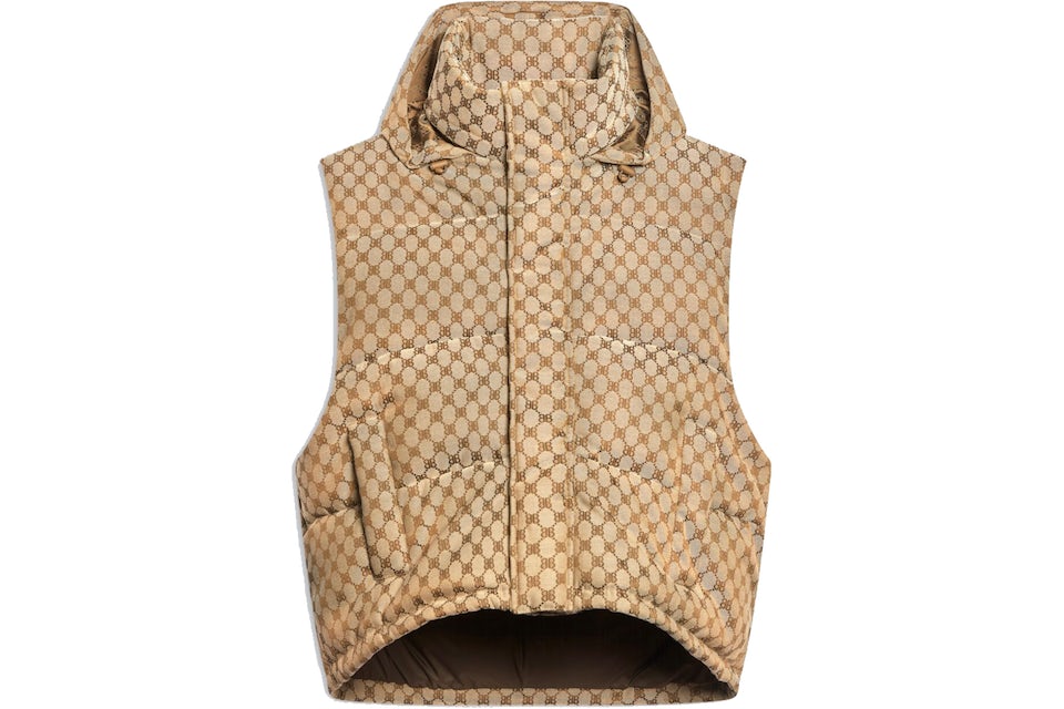 Gucci x Balenciaga Womens The Hacker Project Hacker Cocoon Puffer Gilet Vest Beige/Ebony