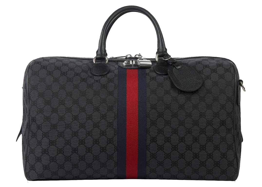 Pre-owned Gucci X Balenciaga The Hacker Project Medium Duffle Bag Black
