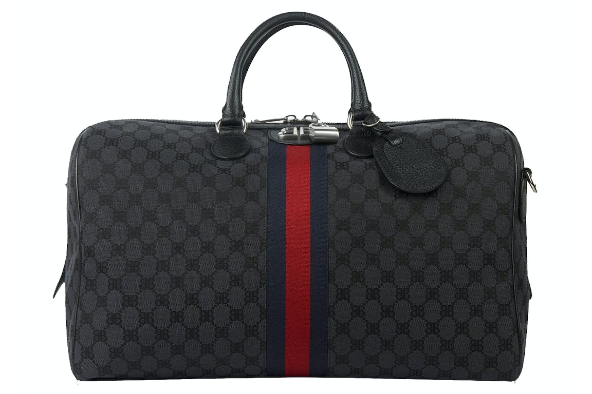 Pre-owned Gucci X Balenciaga The Hacker Project Medium Duffle Bag Black