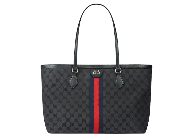 Gucci canvas discount tote bag black