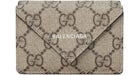 Gucci x Balenciaga The Hacker Project Papier Mini-Geldbörse Beige/Ebenholz