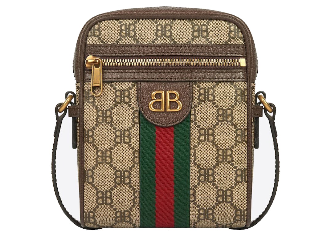 Pre-owned Gucci X Balenciaga The Hacker Project Shoulder Zip Bag Beige