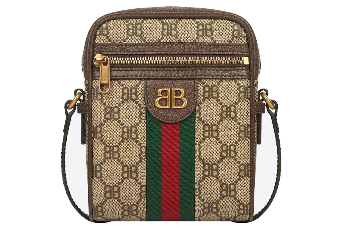 Pre-owned Gucci X Balenciaga The Hacker Project Shoulder Zip Bag Beige
